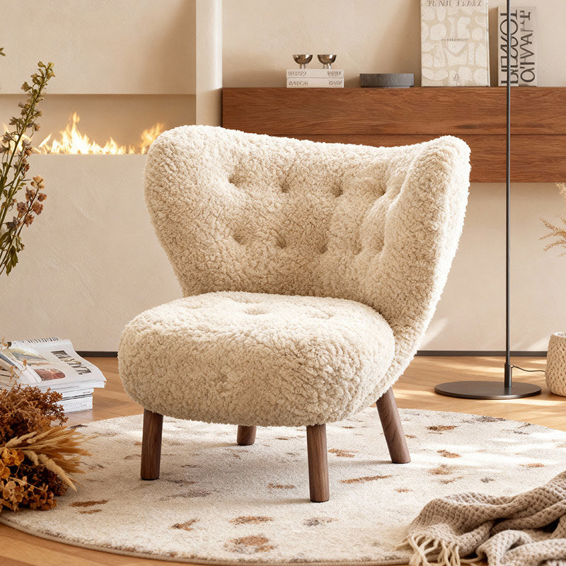 French style plush sofa leisure chair for home, audio-visual room, solid wood sofa chair for bedroom, study, living room, single sofa chair
