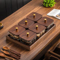 6-compartment glass dish set with gold-edged hammered texture, walnut wood tray, and lid