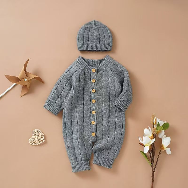 Baby romper jumpsuit spring autumn newborn sleepsuit knitted unisex baby warm clothes autumn winter 021