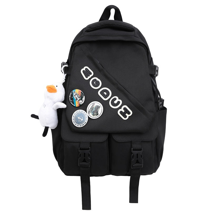 New casual junior high school college student backpack men's simple large-capacity schoolbag travel lightweight trendy backpack women