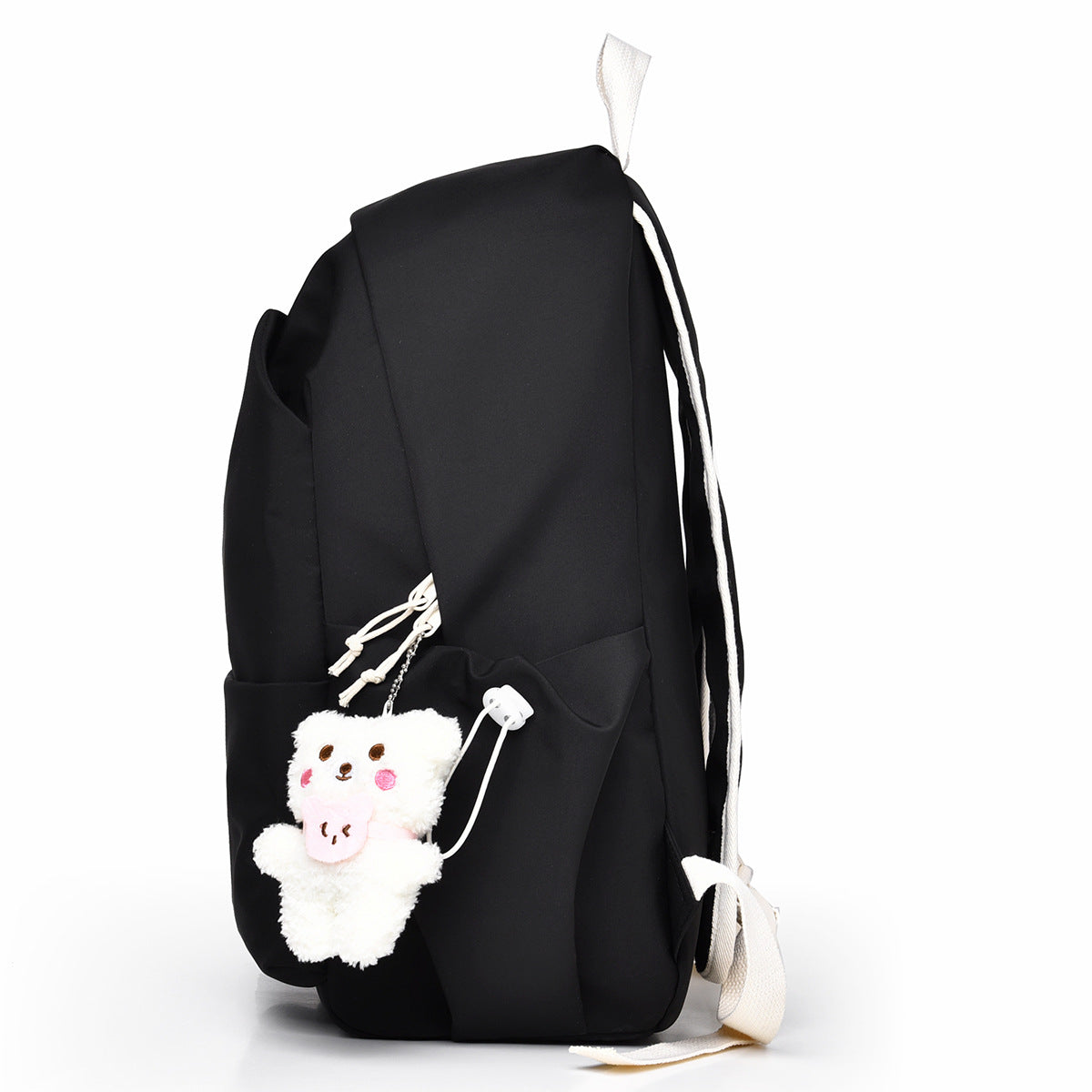 Casual men's and women's same backpack, cute pendant, student backpack, daily leisure large-capacity multi-functional backpack.