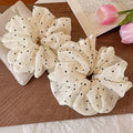 French polka dot large intestine hair tie for women, ball head tie, high elasticity, no damage to hair, rubber band elegant hair rope headwear