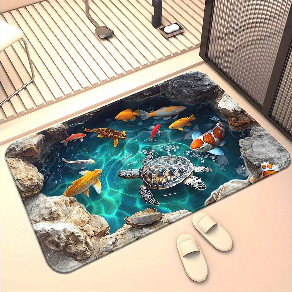 visual trap floor mat flannelfor home bathroom toilet absorbent non-slip mat entrance door mat