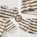 Boys' summer outfit set, new  fashion striped two-piece set, korean style lightweight short-sleeve clothing for kids