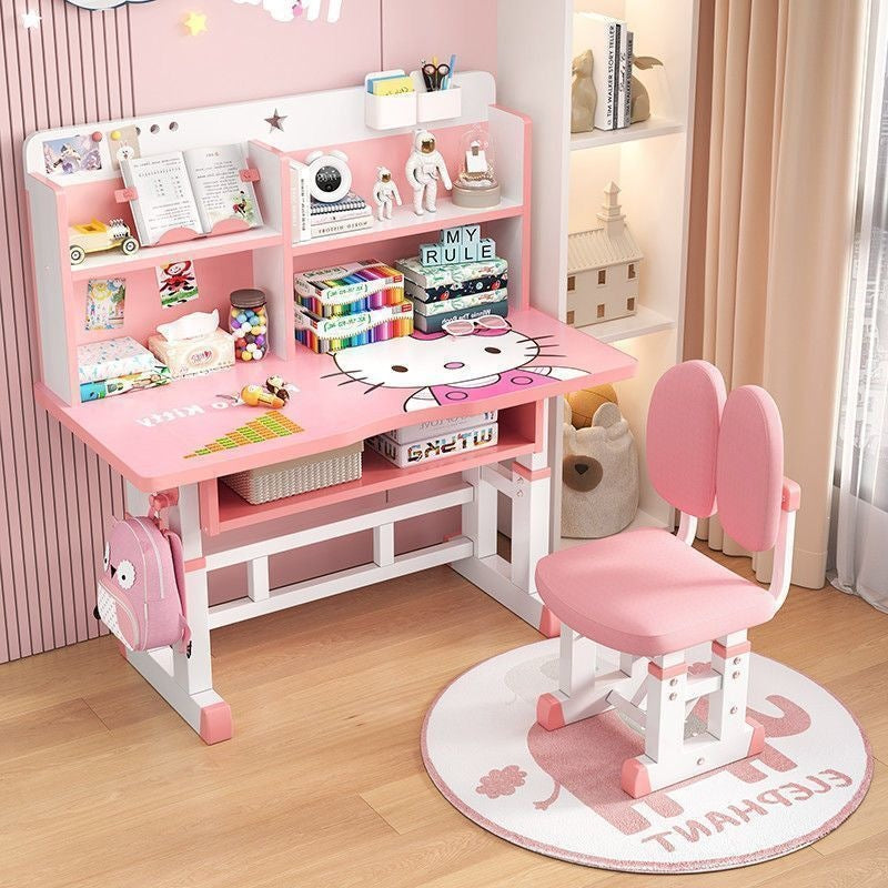 Multi-functional children's study desk for primary and middle school students - adjustable height, bedroom desk and chair set for writing and homework