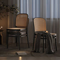 Plastic chair for home dining chair thickened dining table stool back desk chair medieval restaurant commercial stackable rattan