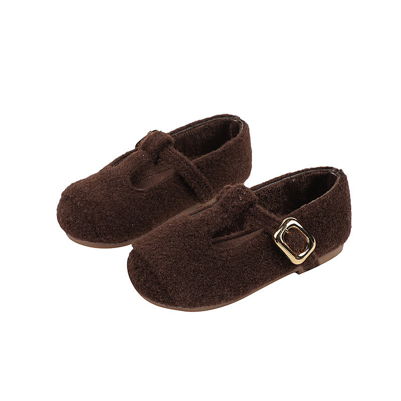 Vancahao girls' retro mary jane princess shoes - new autumn/winter  collection - kids' flat single strap mary janes