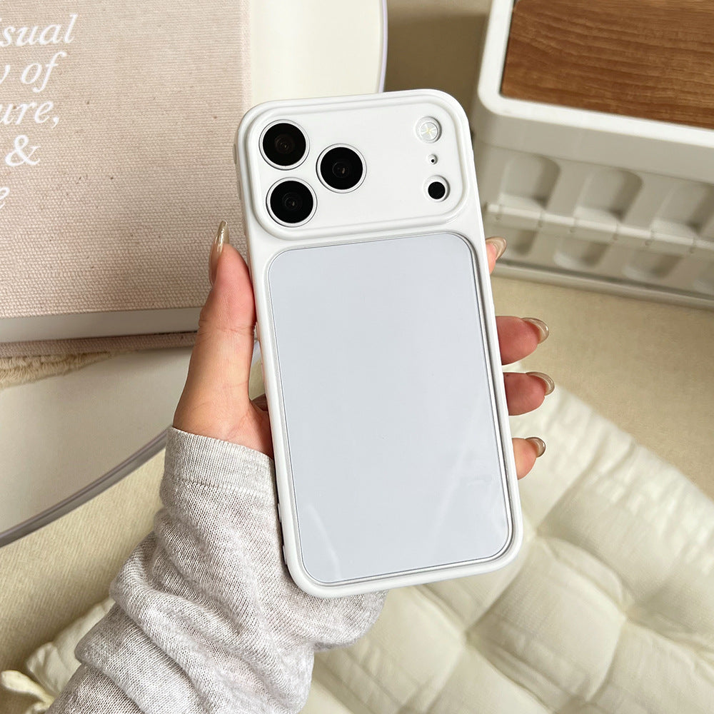Side heart transparent back panel compatible with apple iphone 17 case - macaron six-color minimalist fresh iphone 18 protective cover