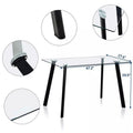 export glass dining table, suitable for home living rooms, small apartments, accommodating 4-6 people. rectangular tempered glass dining table for international trade