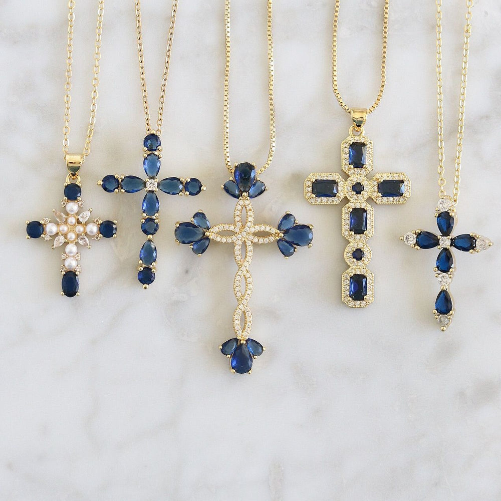 European and american cross-border jewelry: minimalist ins cross pendant necklace, unique and niche design, diamond-studded clavicle chain for women