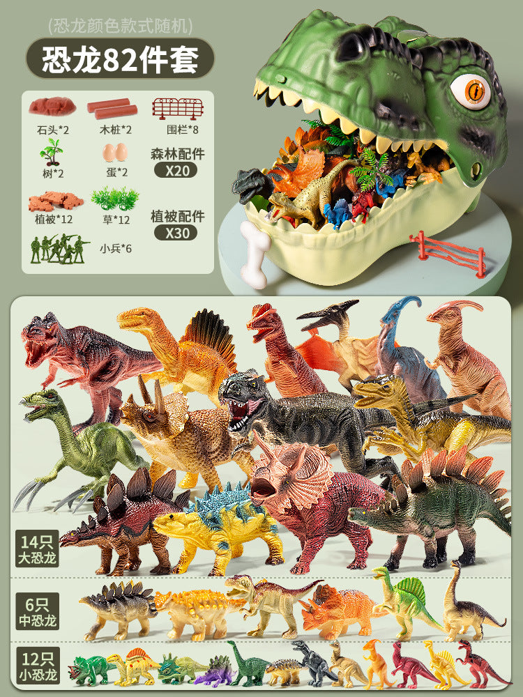 Dinosaur toy set for kids: tyrannosaurus rex, triceratops, and more - soft vinyl, realistic animal model figures