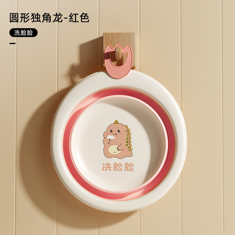 Newborn kids foldable wash basin, drop-resistant & high-temperature resistant, baby bath & bottom washing basin, home use, hangable, minimalist storage basin