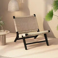 Saddle black frame natural color rope