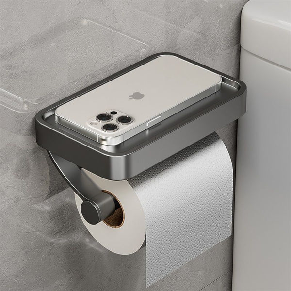 Toilet tissue box No punching waterproof rack Wall-mounted bathroom paper rack Space aluminum toilet paper rack
