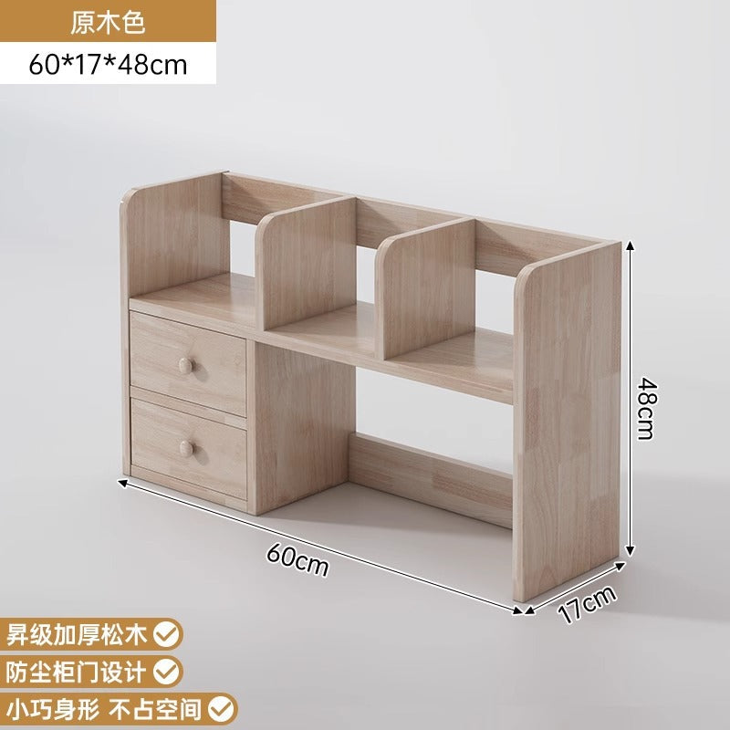 Solid wood color bookshelf Desktop shelf Children's desk Storage rack Household desk Small bookcase Office locker