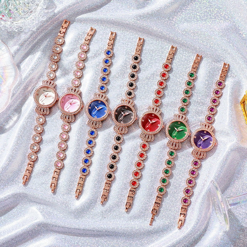 Tiktok live chalcedony bracelet watch crown jewelry fashion women's watch quartz watch dropshipping