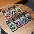 Suitable for iphone 17 mobile phone case electroplated four corners anti-fall glitter powder magnetic holder apple 16 lens film protective cover