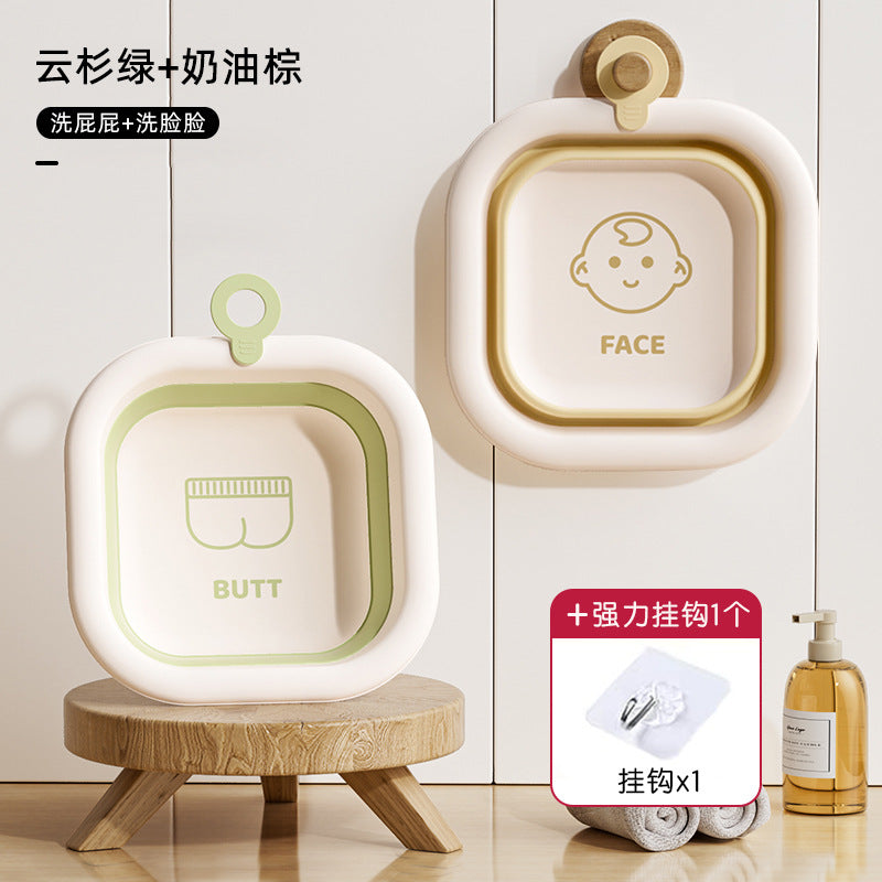 Baby foldable wash basin set - 3 piece portable washbasin for newborns and toddlers