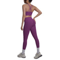 double-sided nylon pure color cross-back tight nude sportswear suit running fitness yoga suit suit