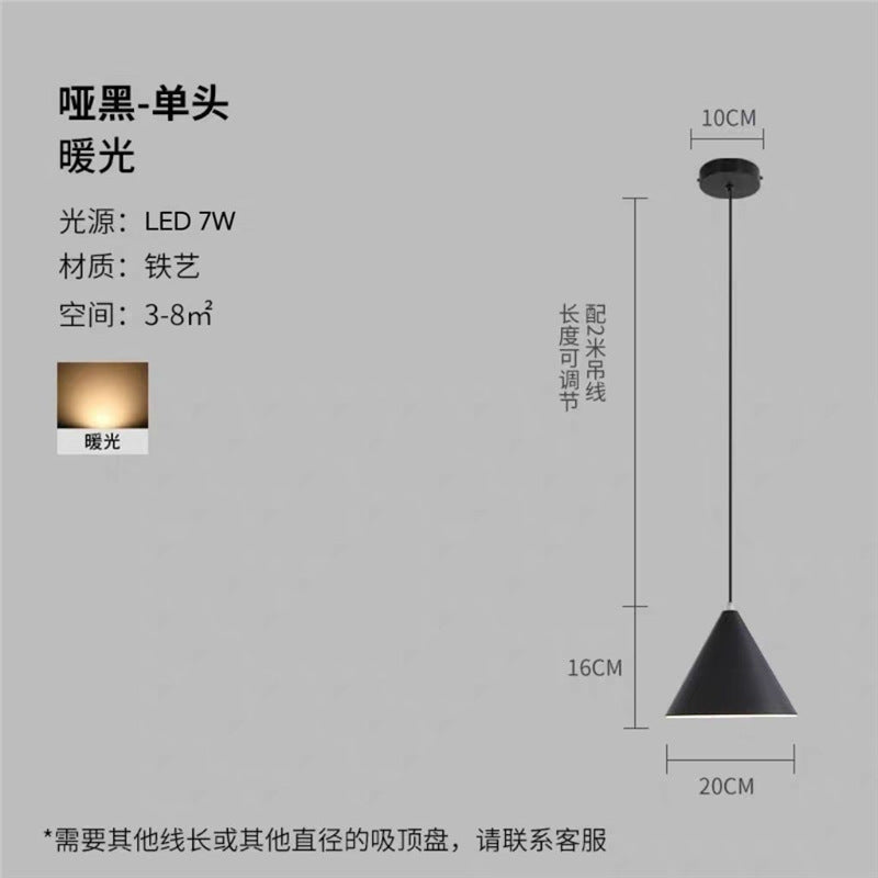 Nordic restaurant pendant light, creative walnut wood bedroom bedside lamp, kitchen bar table lamp, retro small pendant light