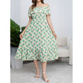 listing: new  women's original elegant ruffle off-the-shoulder printed dress