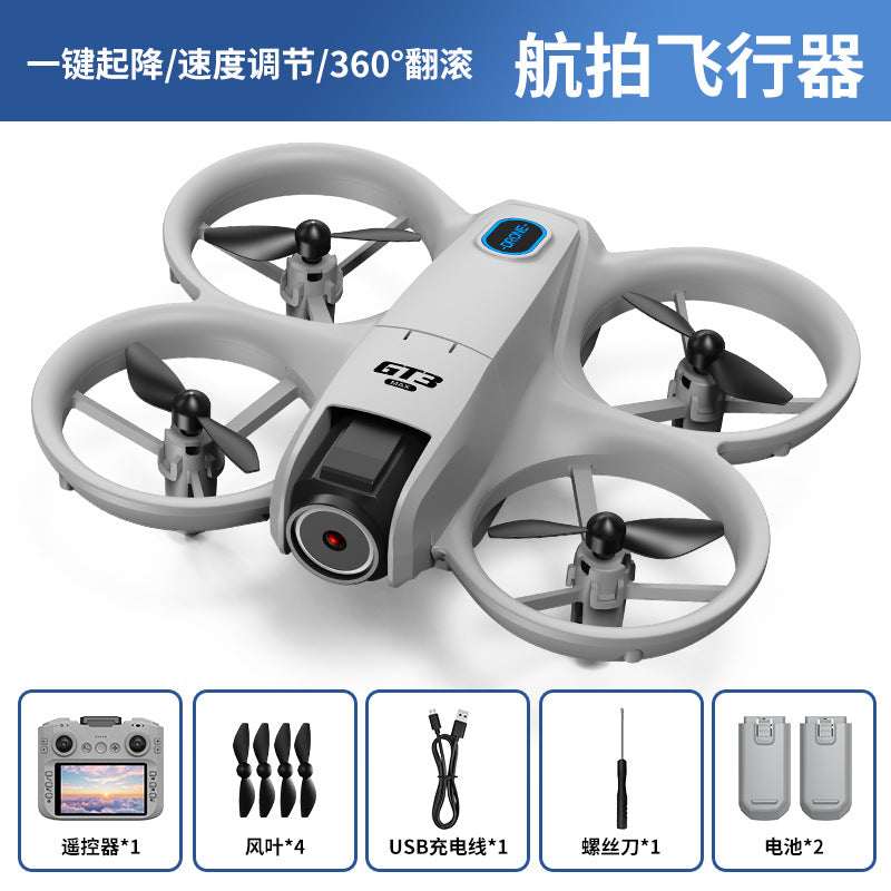 Gt3mini drone with 4.3inch screen control, optical flow positioning, hd image transmission, dual lens, and extended flight time