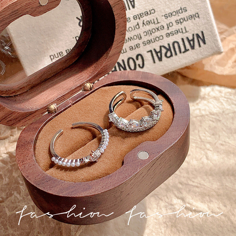 Micro-paved zirconia open ring - women's luxury, unique design, high-end feel, index finger ring, fashionable, minimalist, versatile jewelry accessory