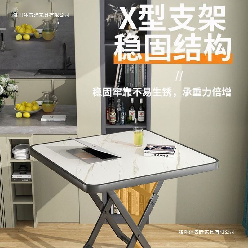 Foldable table dining table small apartment for eating and doing homework round table rental room dormitory portable stall square table