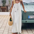 cross-border hot seller: art print spaghetti strap backless maxi dress - loose fit, comfortable loungewear dress - in stock