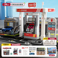 New large-sized realistic simulation gas station toy car wash garage toy for boys and children - educational toy