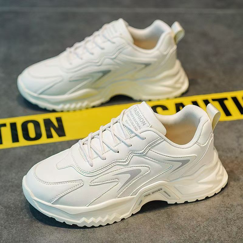 Men's shoes 2025 spring new trendy youth sports casual versatile height increasing ins white dad shoes
