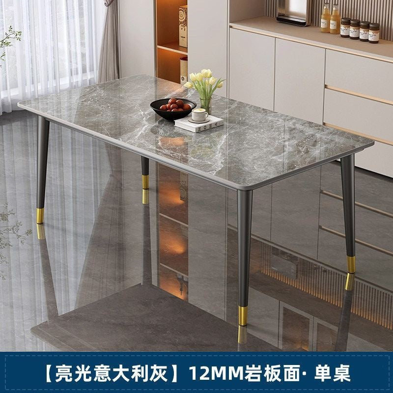 Rock slab dining table and chair combination rectangular for home small apartment medieval style modern casual rental house dining table