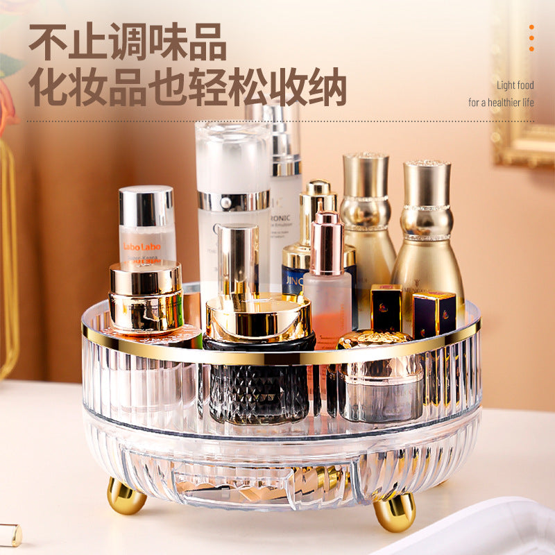 Kitchen Seasoning Shelf Multi-layer Storage Shelf Floor Locker Kitchen Rotating Seasoning Box Lazy Artifact