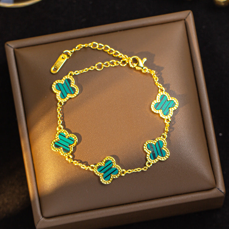 Four-leaf clover bracelet cross-border popular high-end accessible luxury wholesale jewelry niche accessories popular bracelets women's european and american jewelry