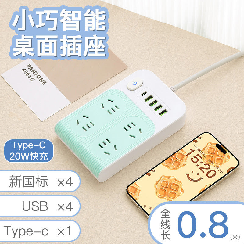 Multi-functional creative power strip with usb ports - dorm room student power strip with multiple outlets and cord
