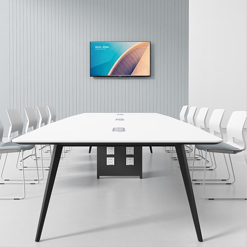 Conference table set: modern minimalist design for small meeting rooms, training, negotiations, live streaming, and office workstations