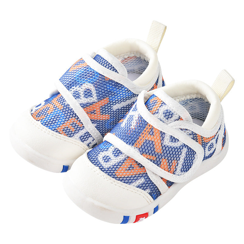 Baby sandals for boys, summer first walker shoes, 0-1-2 years old infant anti-slip soft sole mesh shoes for babies and toddlers, baby girl shoes