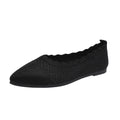 Amazon cross-border fashion plus size pointed toe new casual slip-on flats women's solid color lace trim slip-on shoes