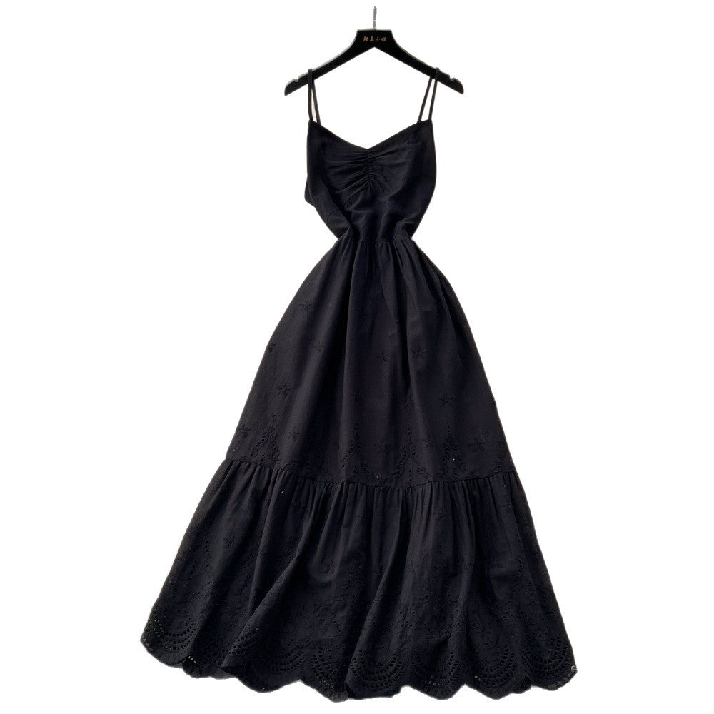 Pure desire french suspender dress for women summer waist slimming lookelegantclassy long skirt holiday style