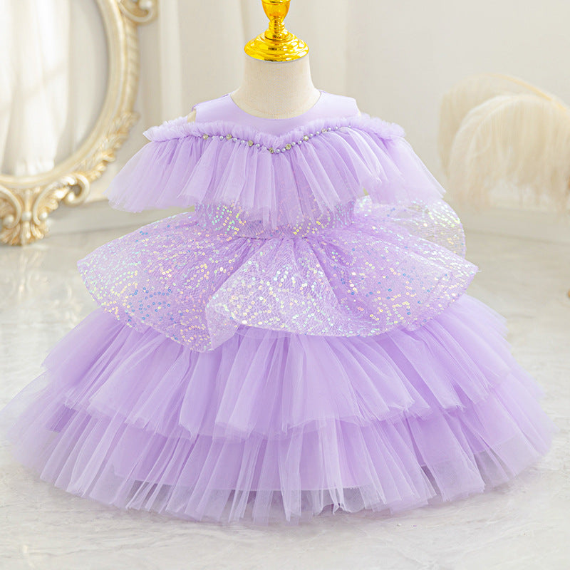 Ready-to-ship toddler & kids' sequin princess dress - perfect for baby girls' birthday parties & special occasions