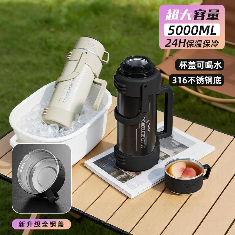 316 stainless steel large capacity collapsible handle thermos kettle - outdoor, car, portable water bottle - travel kettle wholesale with custom logo