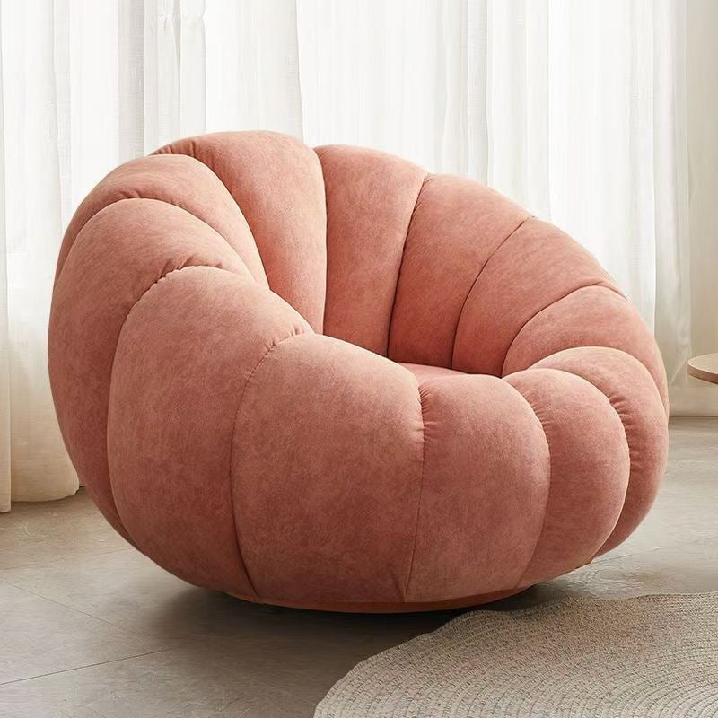 Cream style lazy sofa can lie down and sleep pumpkin casual chair cashmere fabric single sofa light gray stuffed