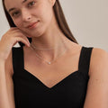 Amazon cross-border premium diamond-studded women's necklace - minimalist gold square diamond layered necklace - unique, versatile, and stylish
