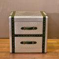 Side table cabinet whiskey cigar bar wine cabinet oil wax leather bedside table metal aviation aluminum leather small apartment movable
