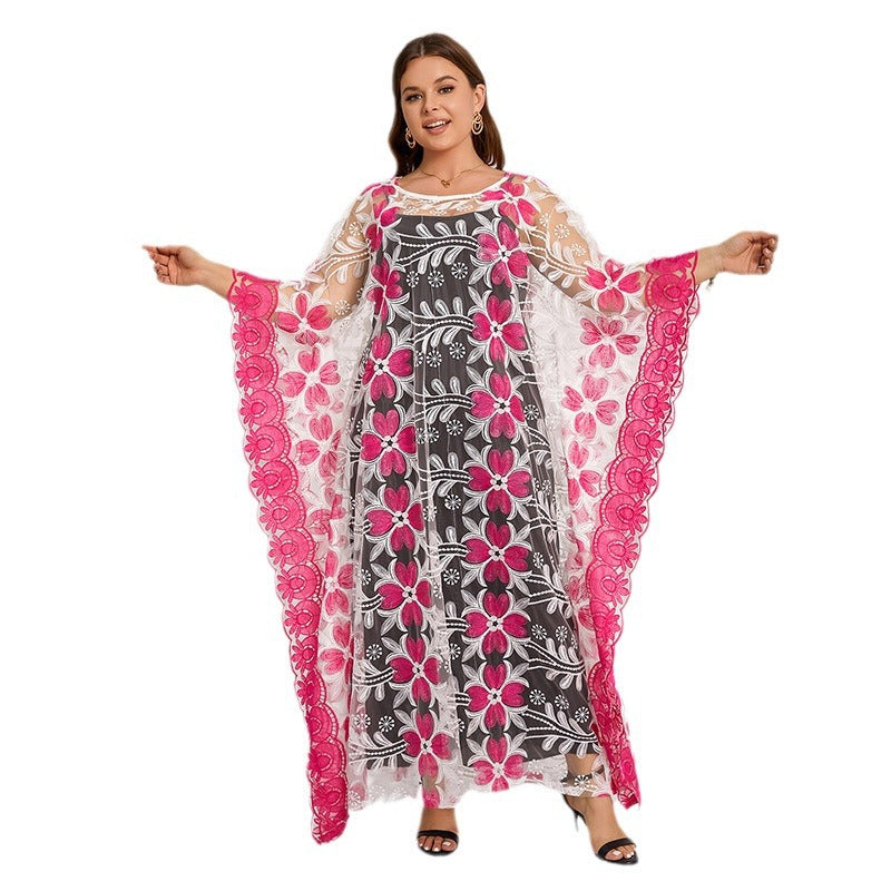 supply of african laceembroidereddress robe plus sizefree size including suspenders two-piece set