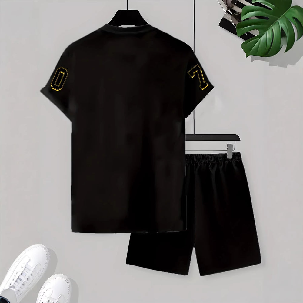 european and american men's short-sleeved and shorts sets, casual sportswear sets, 3d printed cross-border bestsellers