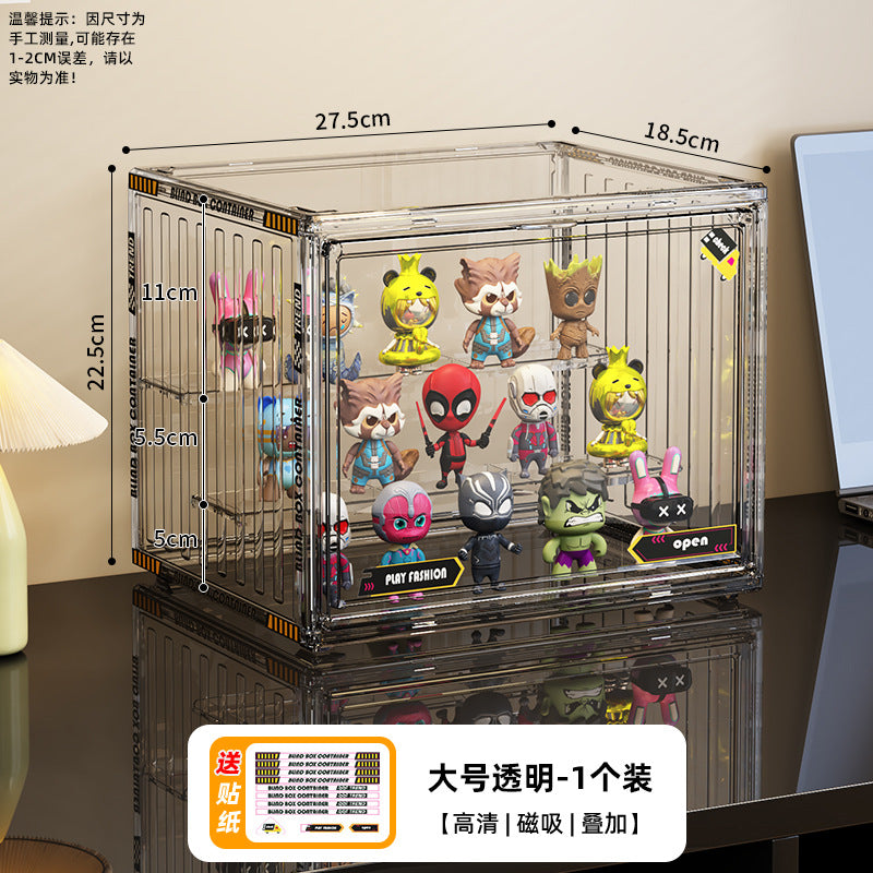 Blind box storage display stand transparent dust-proof figure storage box doll labubu POP MART model display cabinet