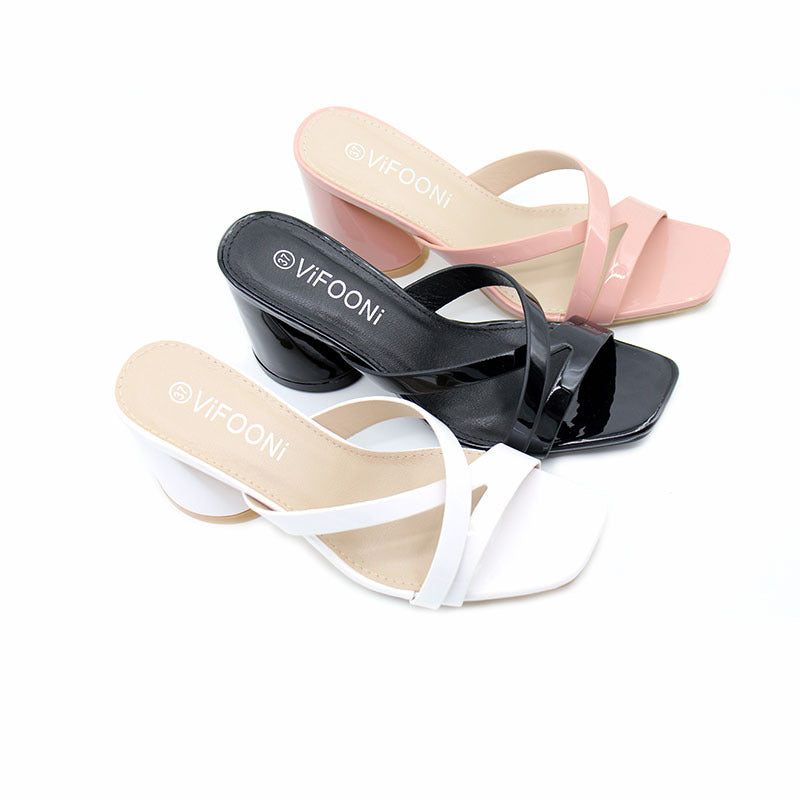 Foreign trade Chaozhou women's shoes summer sandals high heels fashion versatile non-slip thick heels Ladies slippers