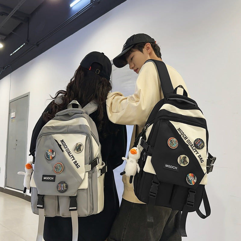 New large-capacity travel computer backpack, junior high school student schoolbag, light weight, strong and durable, waterproof backpack.