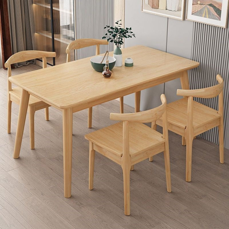 Nordic solid wood dining table modern casualaccessible luxury rectangular japanese table and chair combination dining table for home small apartment